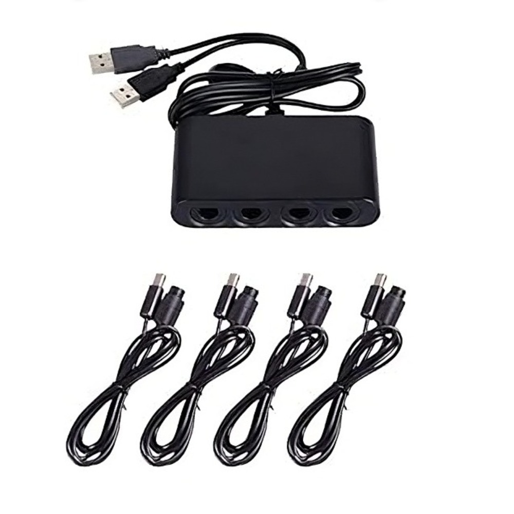 GC Controller Adapter DH-W0022-1 For Switch/WII U/PC w/ 4 Pcs Controller Extensi